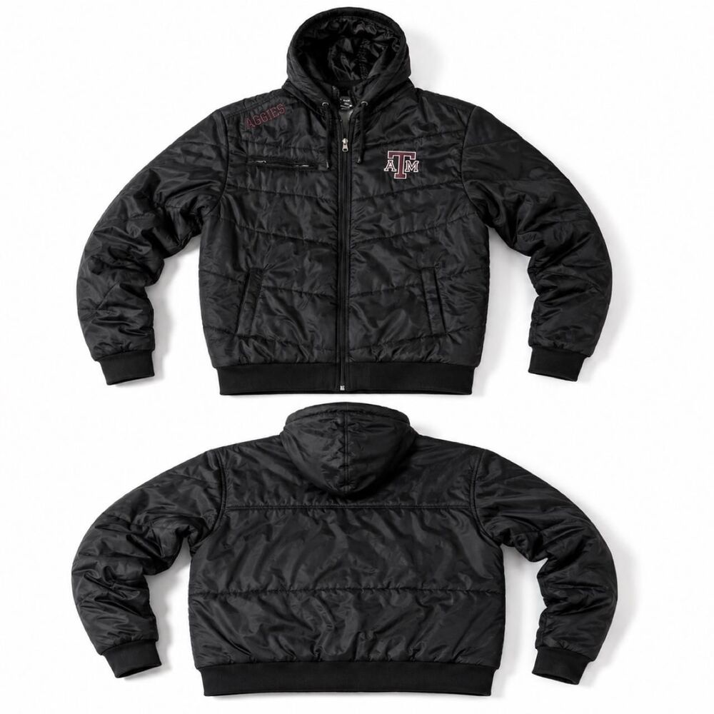Stadium-athletic Men's Black and Grey Jacket
